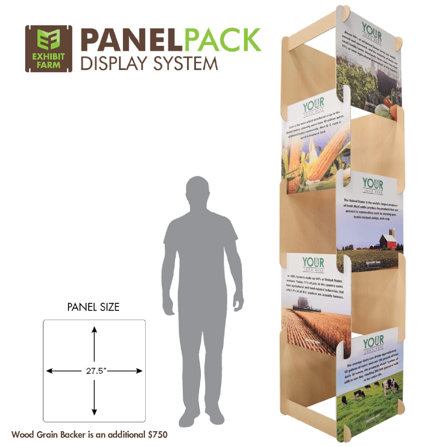10’ Panel Pack Wood Grain Backer