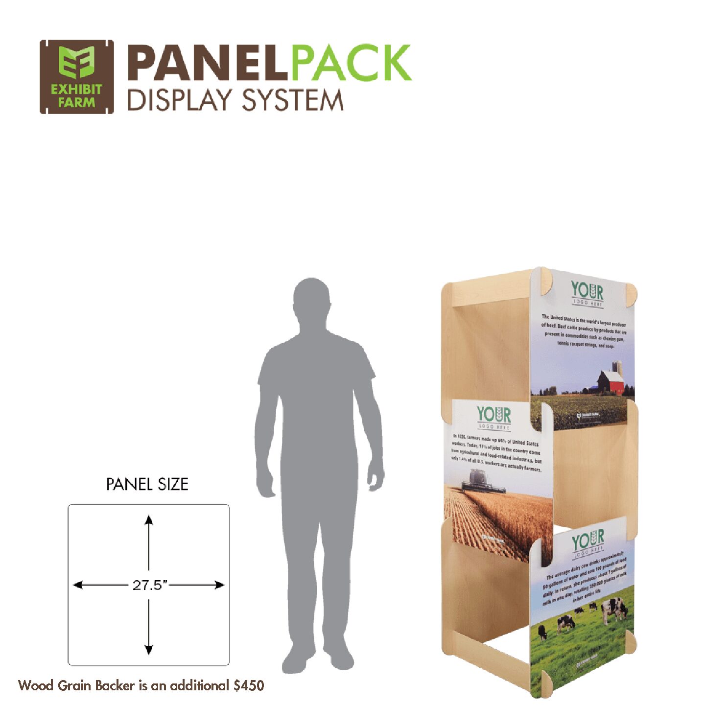 6’ Panel Pack Wood Grain Backer is an additional $450