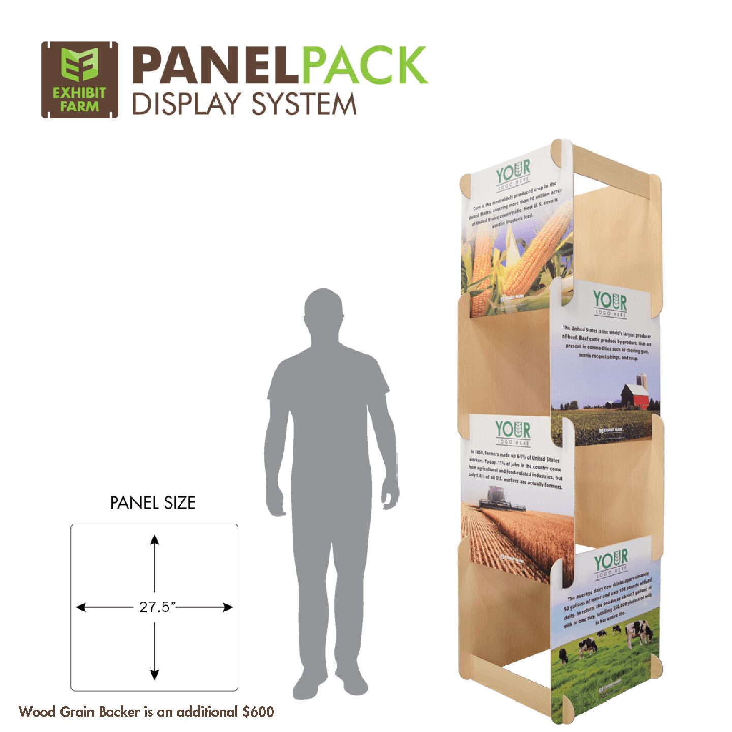 8’ Panel Pack Wood Grain Backer is an additional $600
