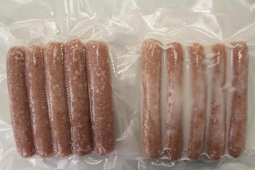 Two packs of artificial sausages