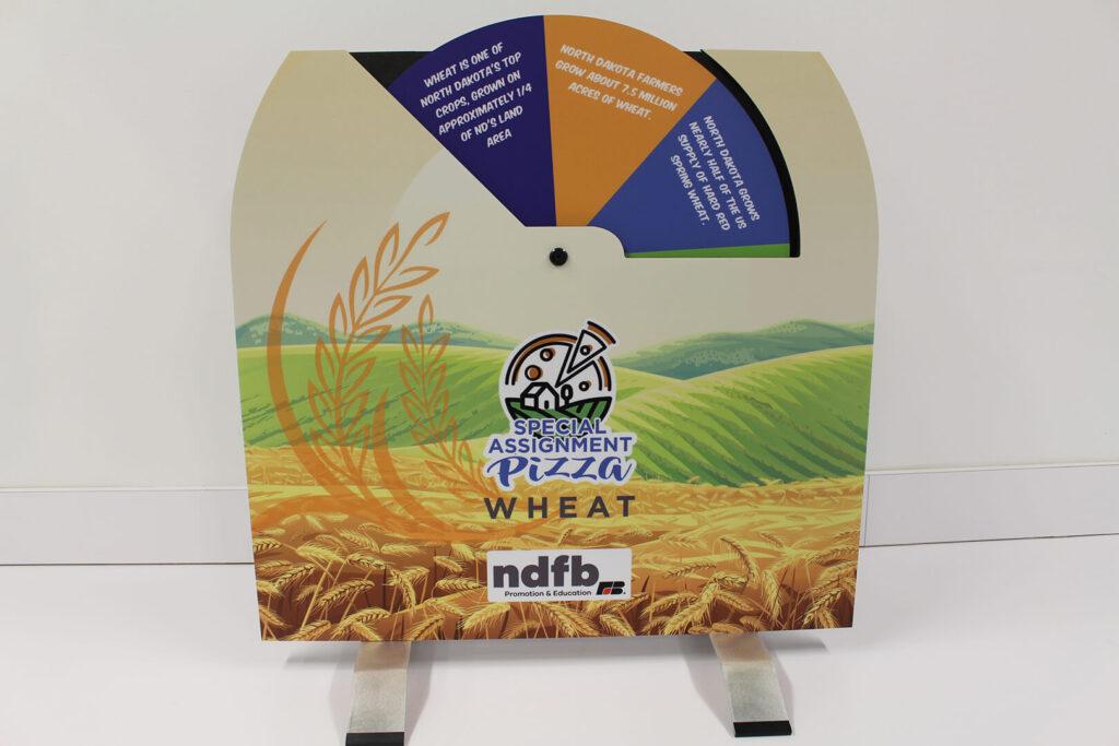 Tabletop display about wheat with spinning fact wheel