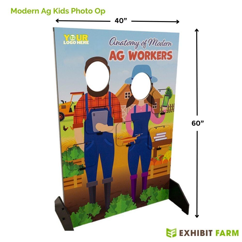 The modern ag kids' photo op and standup isolated on white background