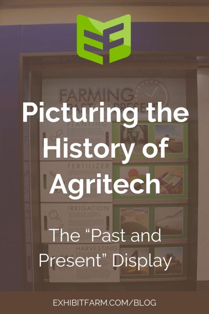 Brown graphic. Text reads, "Picturing the History of Agritech: The 'Past & Present' Display."