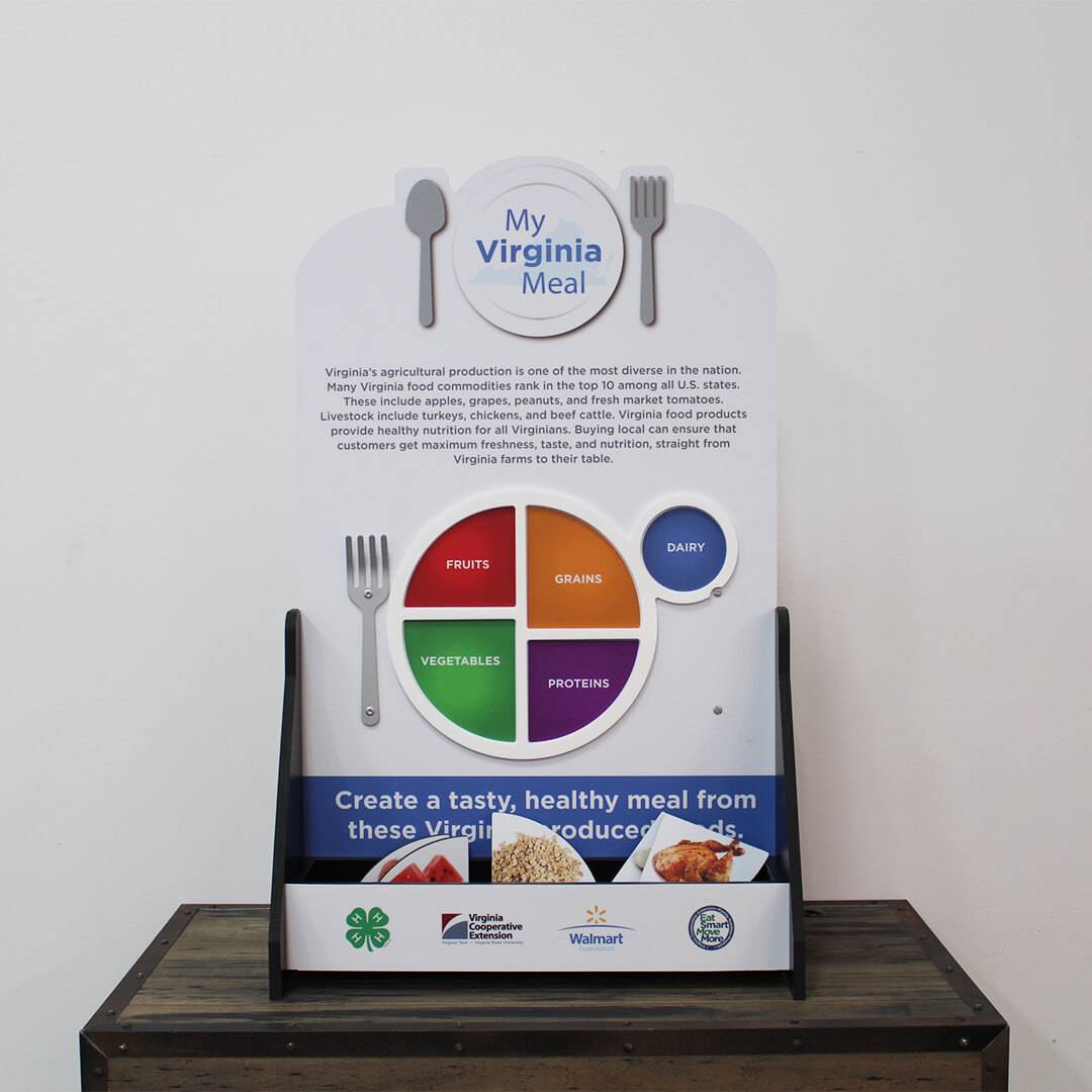 Tabletop display about the USDA's MyPlate.