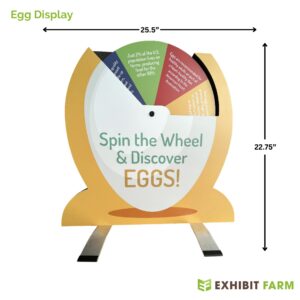 Table top egg display with wheel of facts
